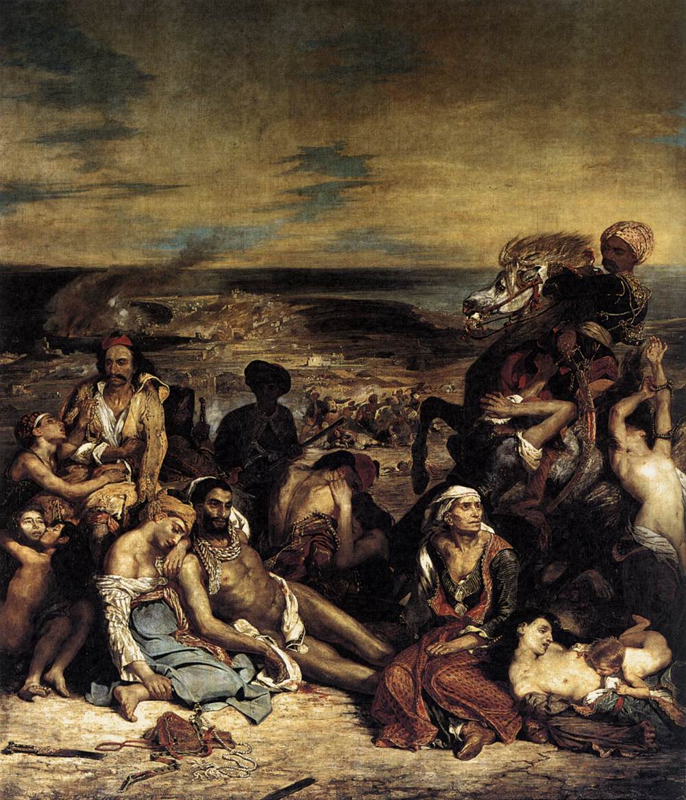 Eugène Delacroix, „Masakra na Chios” (1824), Luwr.